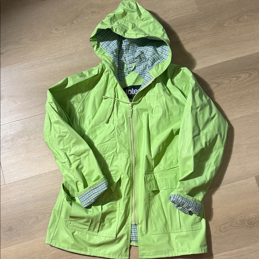 Green Hooded Rain Jacket